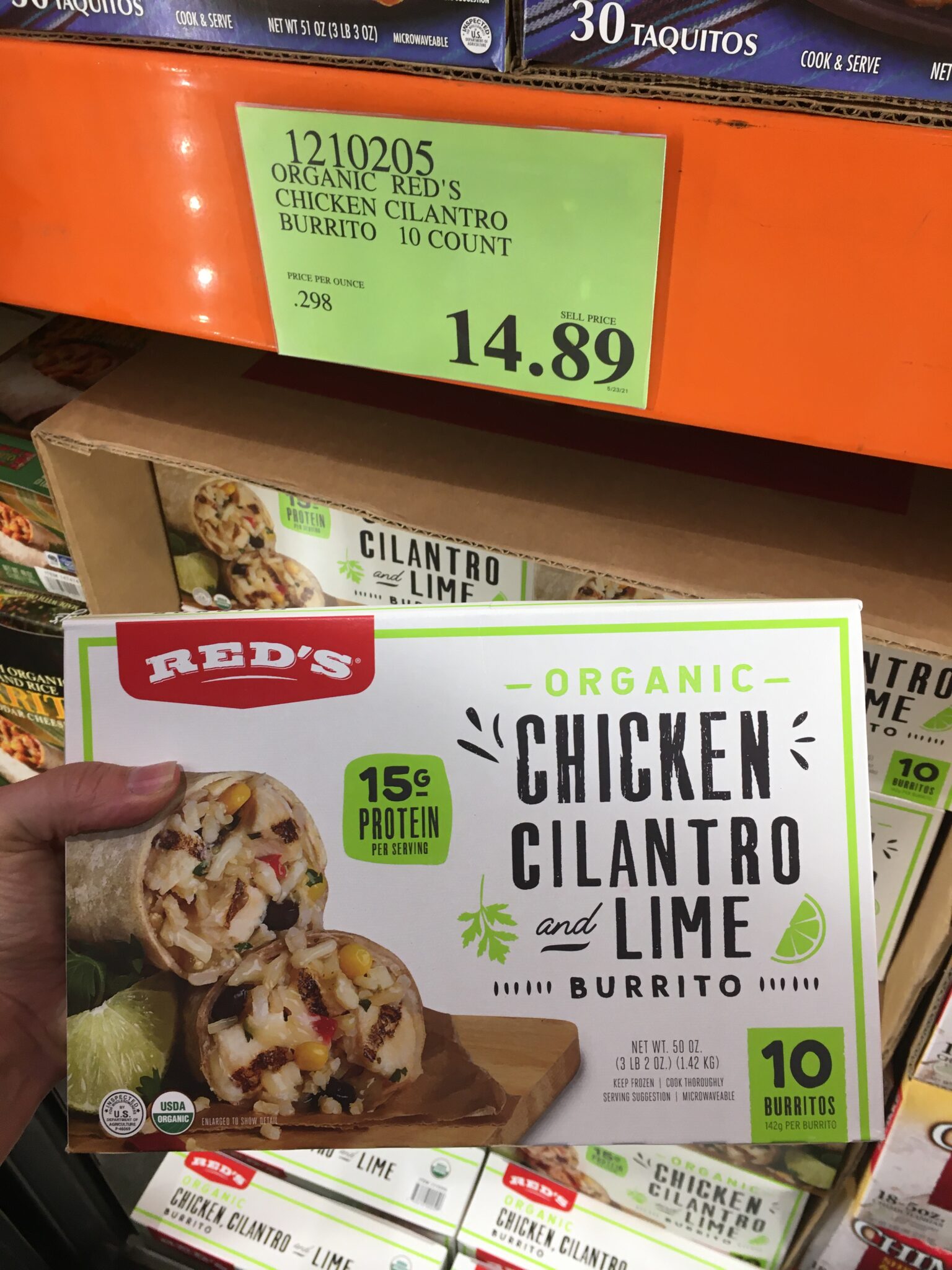 Red's Organic Chicken Cilantro and Lime Burrito From Costco Review