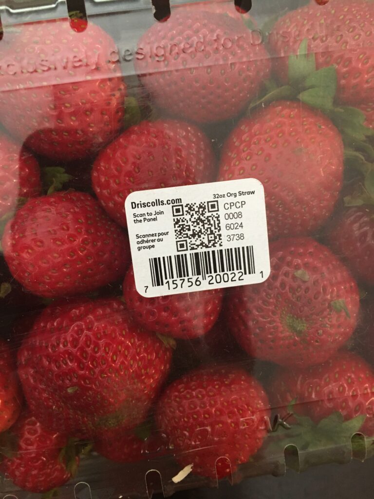 bottom of strawberry package