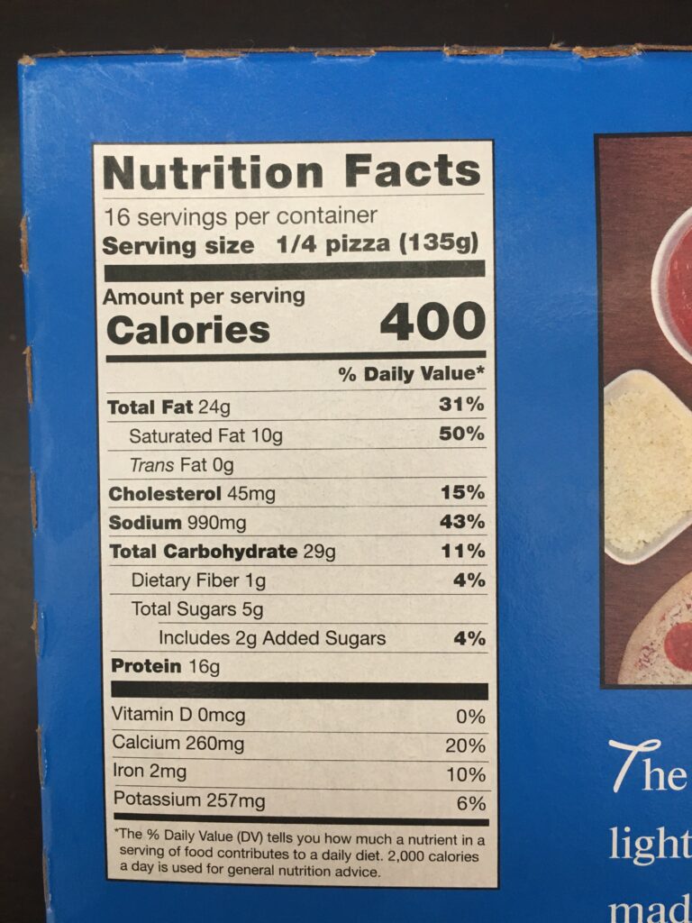 costco frozen pizza nutrition facts