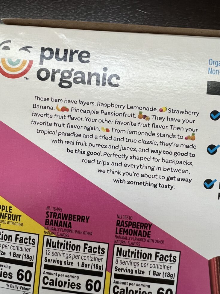 Pure Organic Layered Fruit Bars at Costco