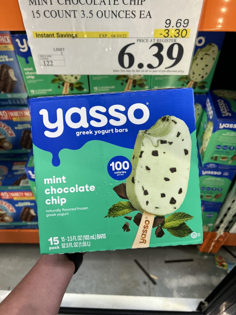 Yasso Mint Chocolate Chip Frozen Greek Yogurt Bars at Costco Review