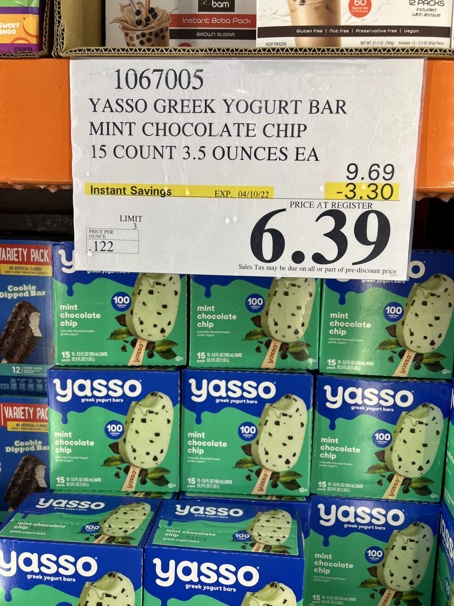 Yasso Mint Chocolate Chip Frozen Greek Yogurt Bars at Costco (So Good!)