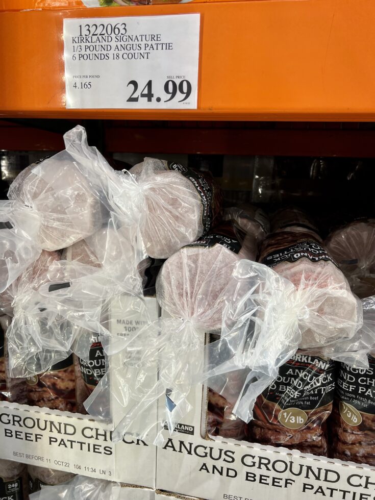 Kirkland Signature Frozen Costco Hamburger Patties