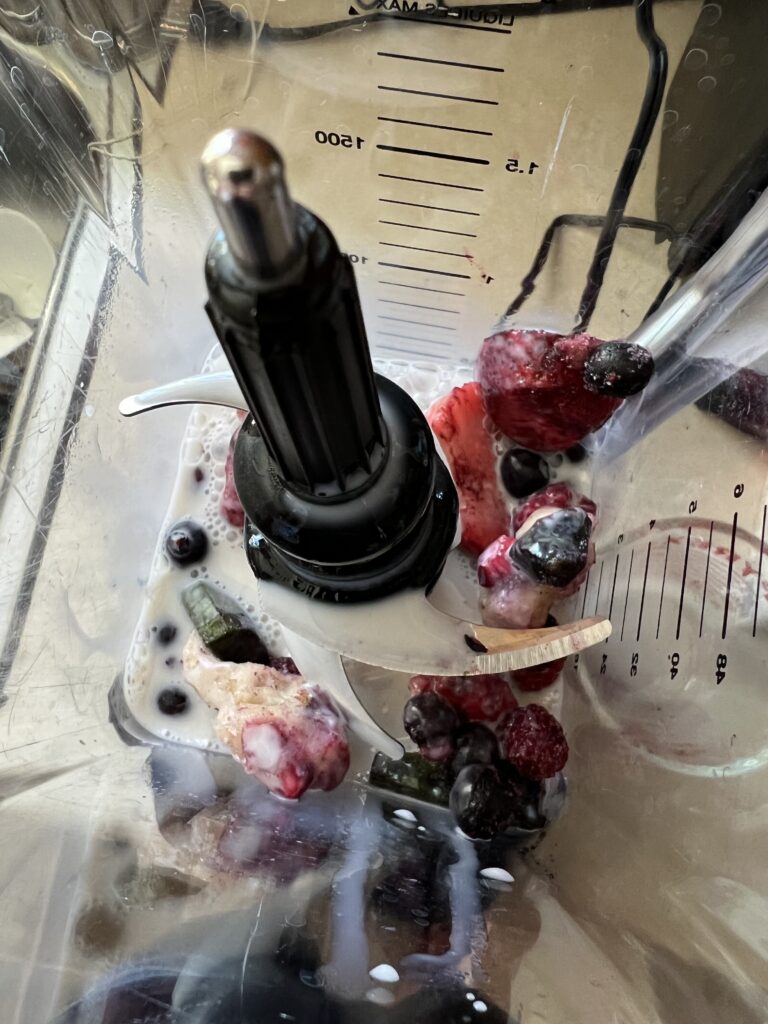 smoothie ingredients in blender