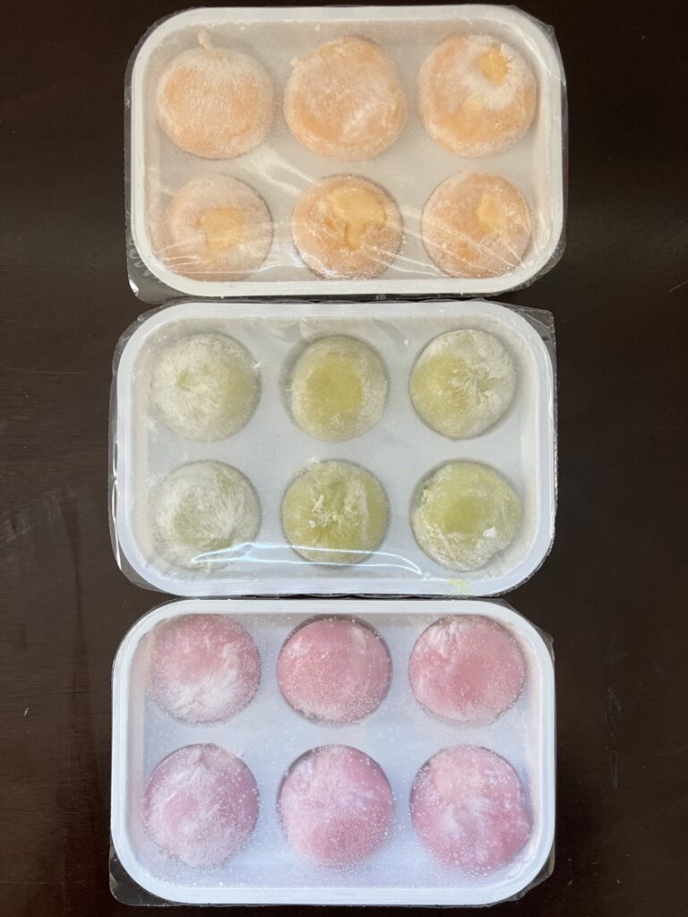 trays of mochi ice cream