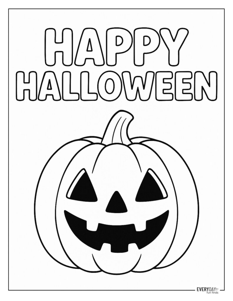 Happy Halloween Coloring Page
