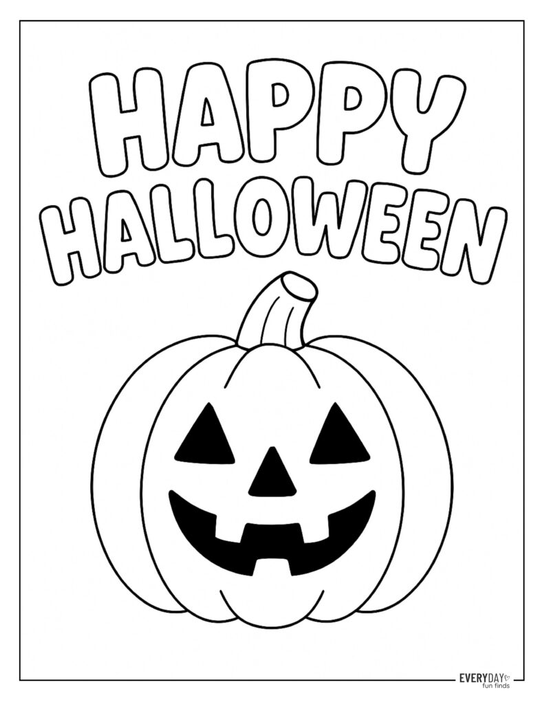 Jack-O'-Lantern Halloween Coloring Page