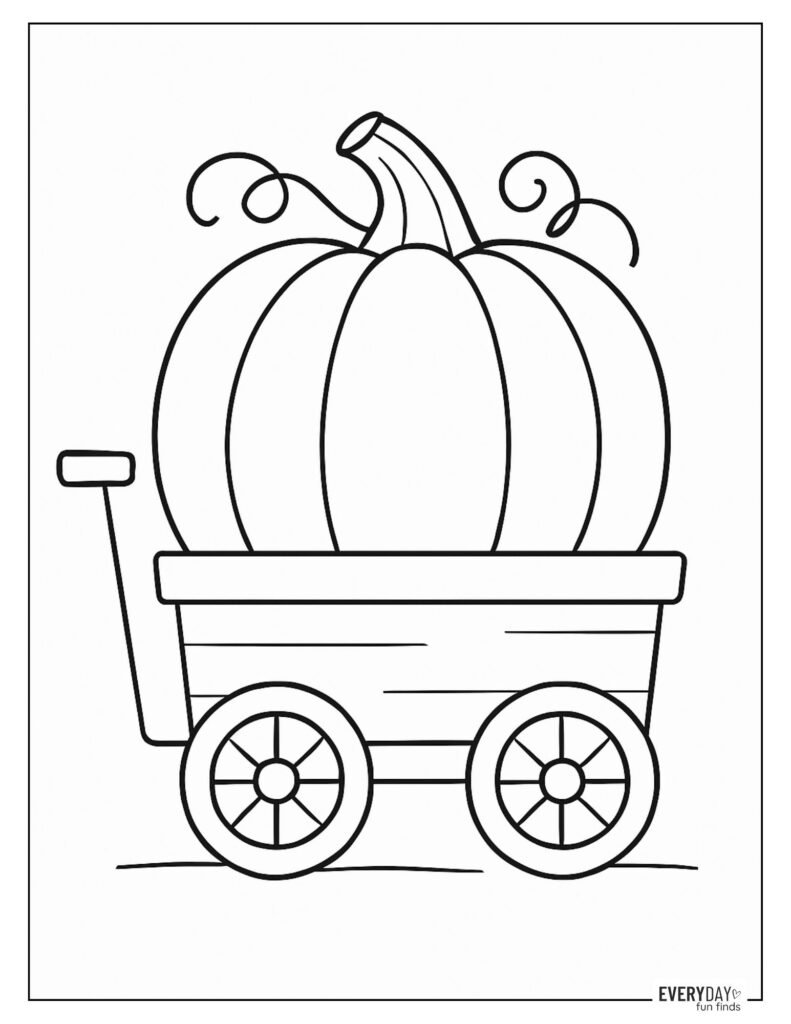 Pumpkin in Wagon Coloring Pages
