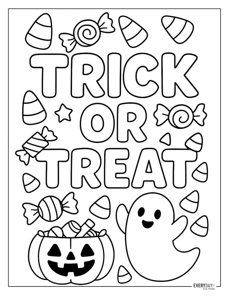 Trick-or-Treat Coloring Page